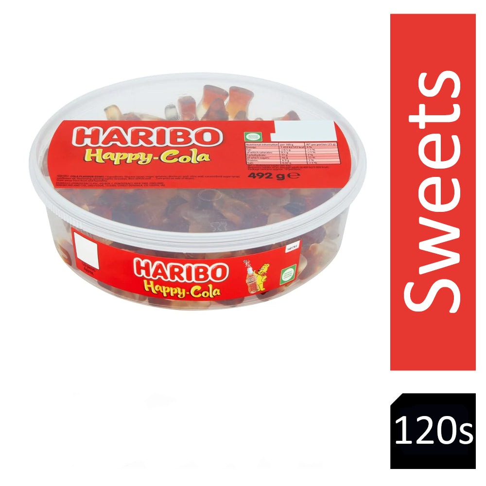 Haribo Happy Cola BottlesTub 120's - UK BUSINESS SUPPLIES