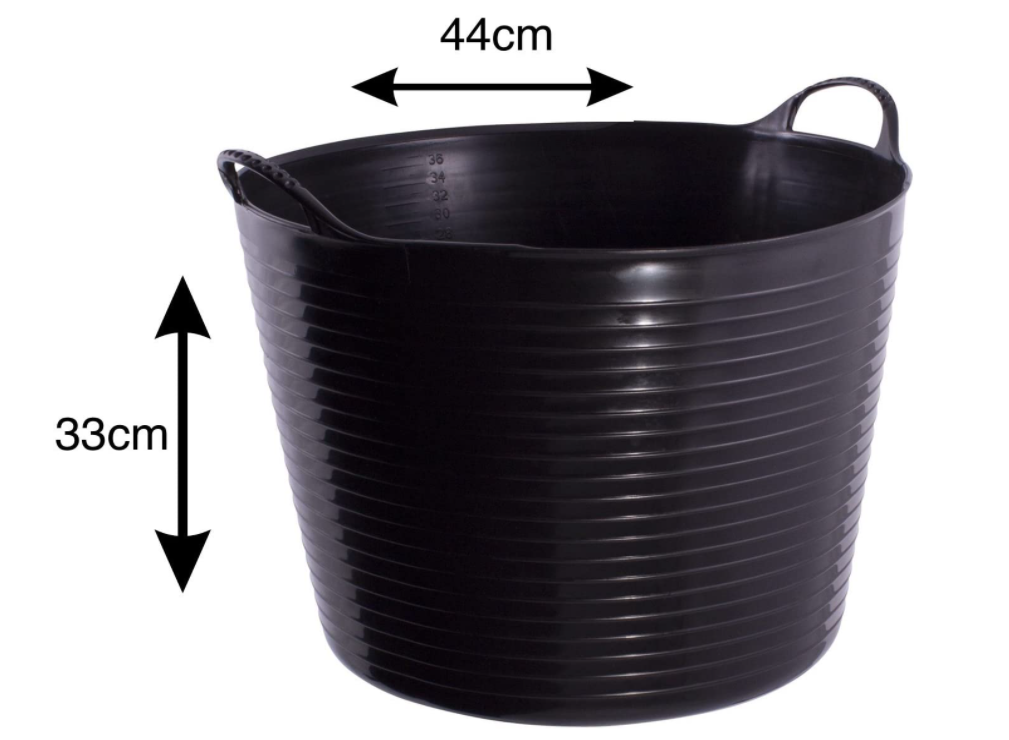 Red Gorilla {Tubtrug} Black Recycled Tub Large 38 Litre - UK BUSINESS SUPPLIES