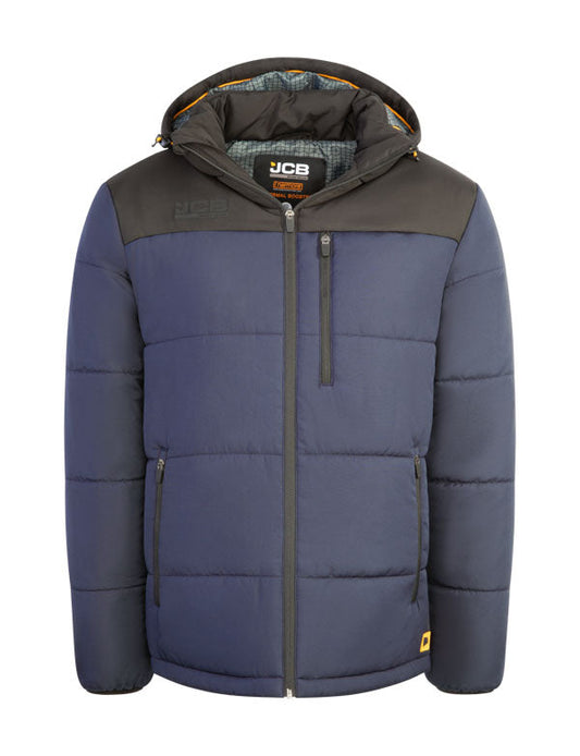 Jcb Unisex Padded Jacket With Hood Navy/Black ALL SIZES