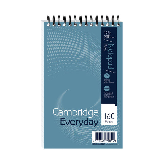 Cambridge Everyday Ruled Wirebound Notebook 160 Pages 125 x 200mm (Pack of 10) 100080235