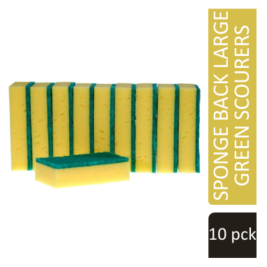 Janit-X Abrasive Sponge Back Large Green Scourers Pack 10's, {10-150 Scourers}