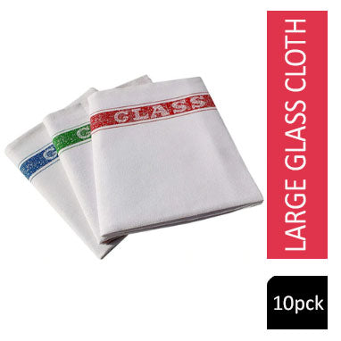 Cotton Glass Cloth Colour Coded Tea Towels by Janit-X  10 Per Pack