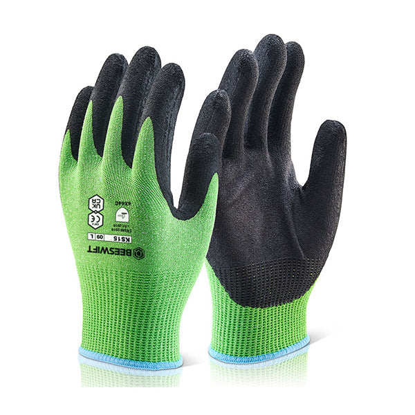 Kutstop Green Micro Foam Nitrile Gloves (One Pair) ALL SIZES