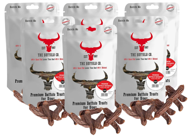 The Buffalo Co: Sausage Dog Treats 300g Pouches | 100% Natural Dog Treat