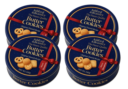 Ashford & Branley Butter Cookies 340g | 4 Tin Bundle