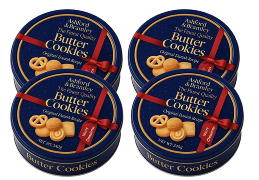 Ashford & Branley Butter Cookies 340g | 4 Tin Bundle