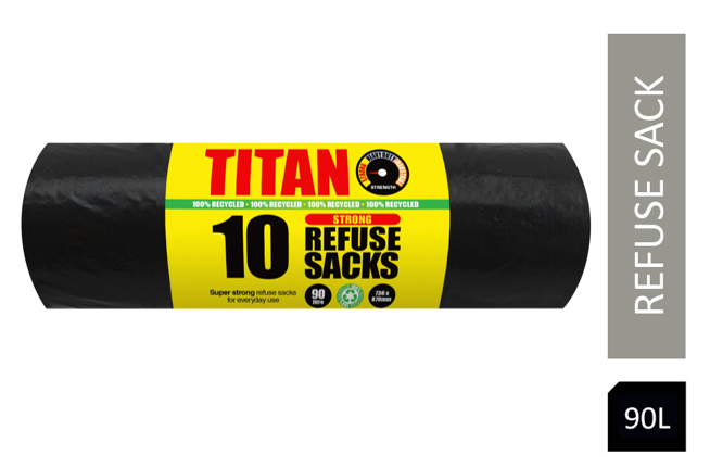 Super Strong Refuse / Bin Sacks Large 80 Litre & 100% Recycled 10's