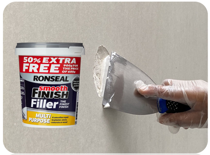 Ronseal 6886271-HHW Smooth Finish Filler Multi-Purpose Ready Mixed 900g, White