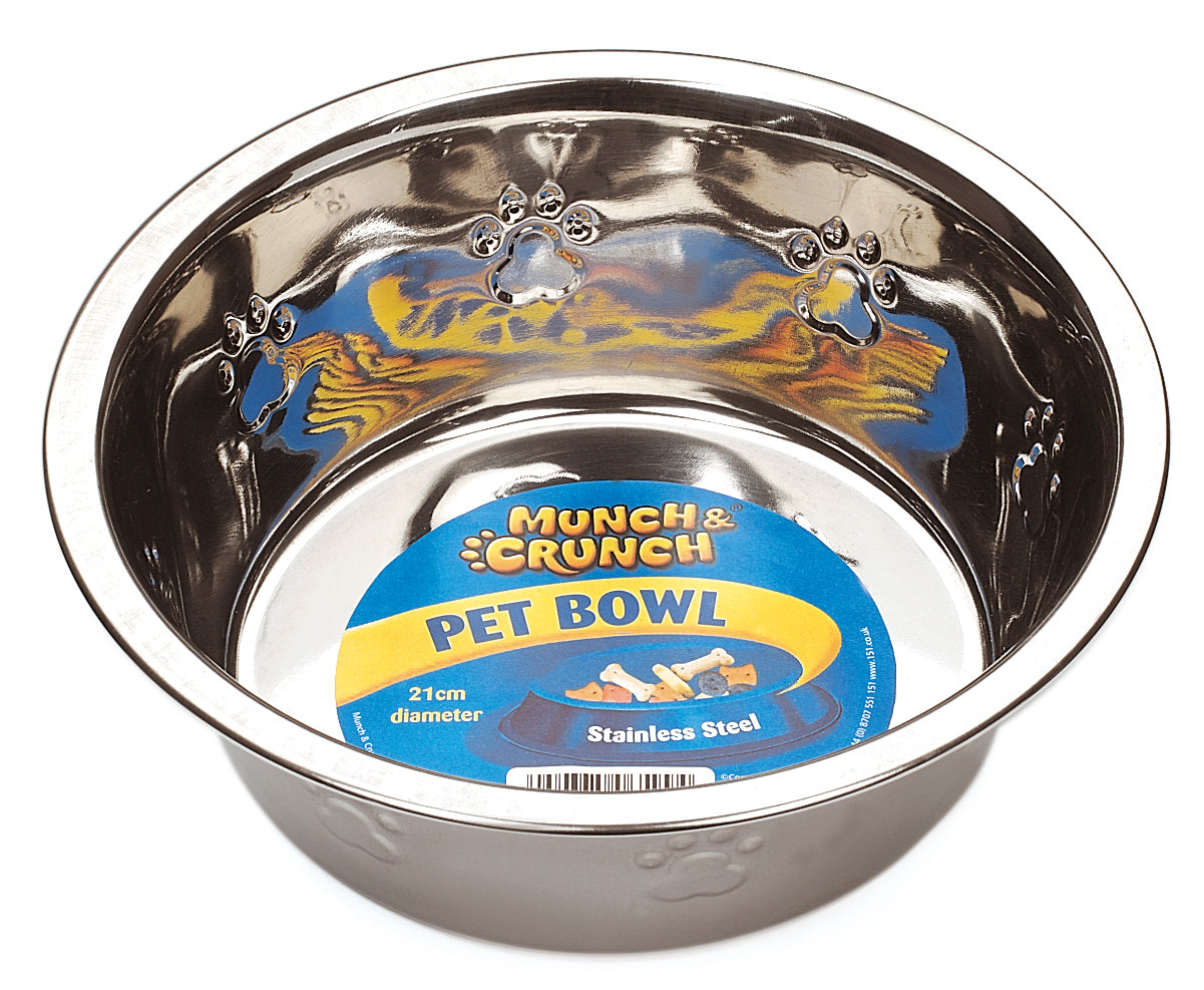 Munch & Crunch Metal Pet Bowl 20cm