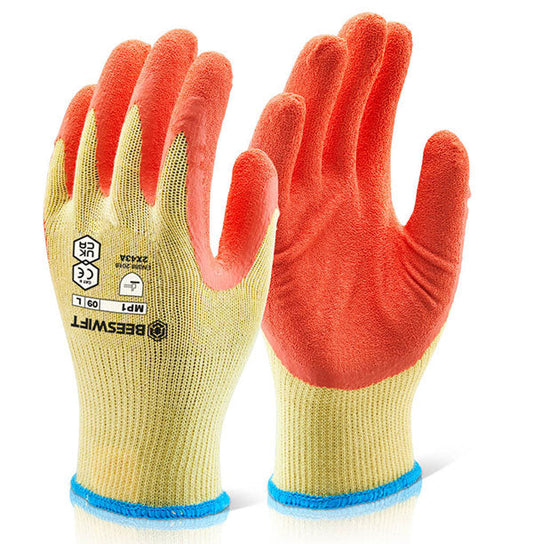 Beeswift 2000 Orange Latex Gloves (Pair) ALL SIZES