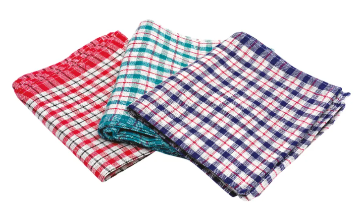 Janit-X Check Design Cotton Tea Towels 430x680mm (Pack of 10) - UK BUSINESS SUPPLIES