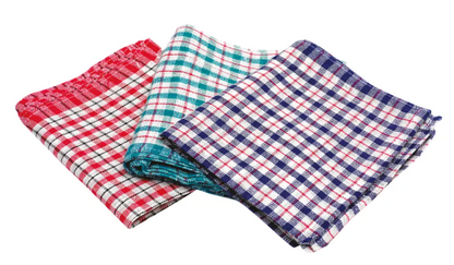 Janit-X Check Design Cotton Tea Towels 430x680mm (Pack of 10) - UK BUSINESS SUPPLIES