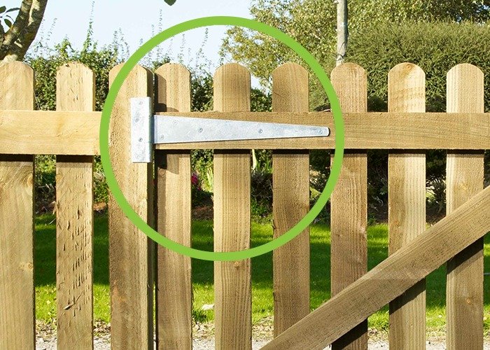 Pair of Light Duty Tee Hinges in Black or Zinc Plated Finish 250mm (10") Black