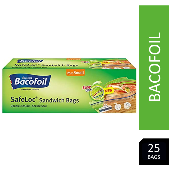 Baco Small Resealable clear Food x 25 Bags