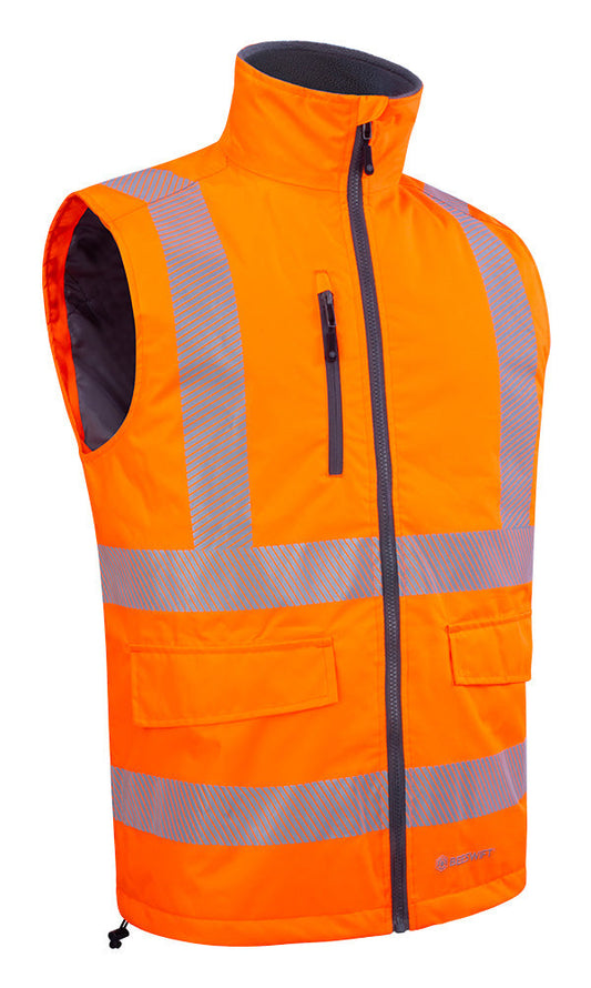 Mens Bodywarmer Fluorescent Orange ALL SIZES