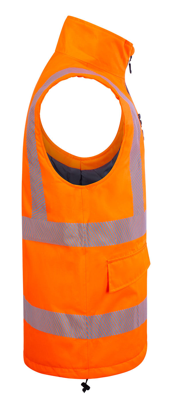 Mens Bodywarmer Fluorescent Orange ALL SIZES