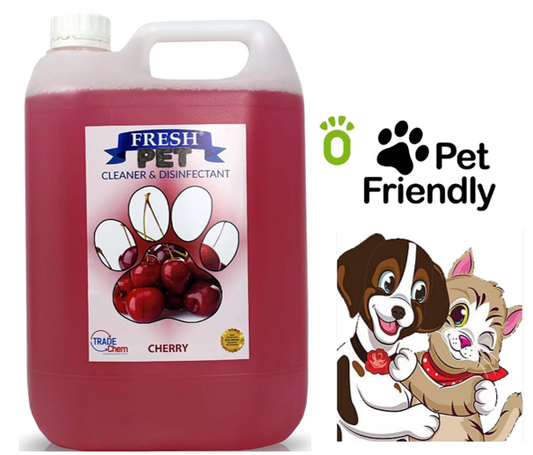 Fresh Pet Kennel/Cattery Cleaner & Disinfectant ,Cherry,, & Clean Cotton 5 Litre