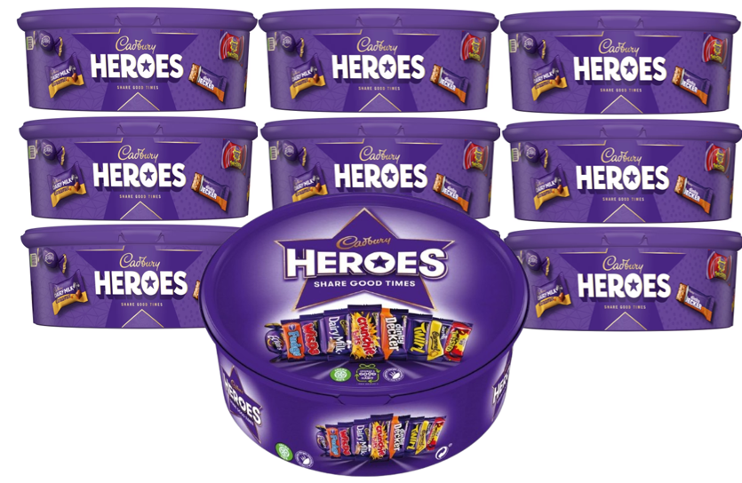 Cadbury Dairy Milk Heroes Tub, 550g | 10 x Tub Bundle