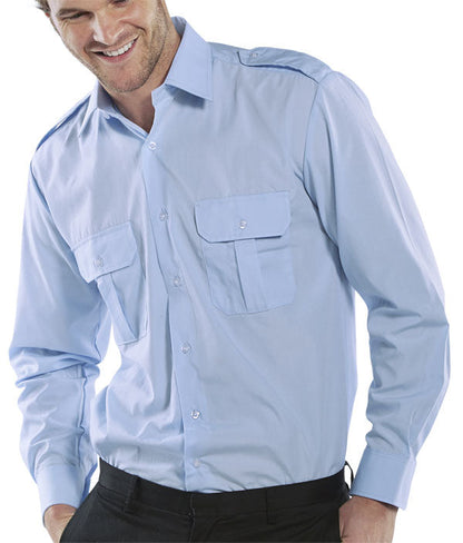 Pilot Shirt L/S Blue 16.5
