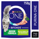 Purina ONE Indoor Dry Cat Food Turkey & Wholegrain 4 x 750g {Full Case}