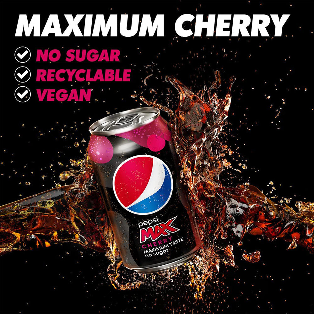 Pepsi Max No Sugar Cherry Cans 24 x 330ml