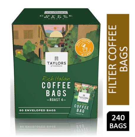 Taylors of Harrogate Rich Italian Coffee Bags Pack 80s
