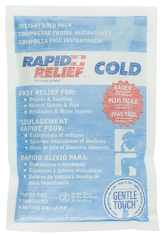 Rapid Relief Instant Cold Pack Large 5"X 9" White 9"