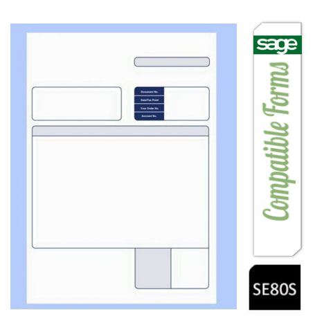 Sage (SE80S) Compatible A4 Invoice Forms 1-Part Pack 500's
