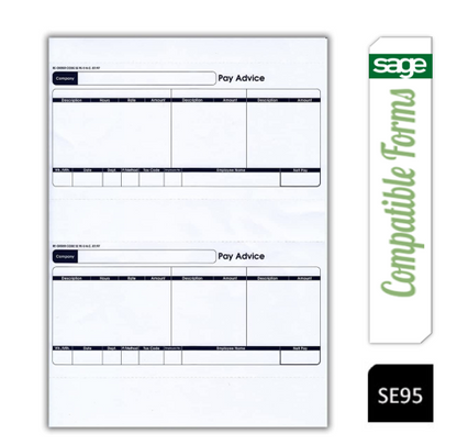 Sage (SE95) 1-Part Laser Pay Advice Forms Pack 1000's