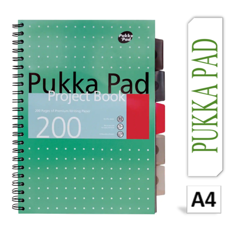 Pukka Pads Metallic Green A4 Project Book Code 8521-MET {3-Pack}