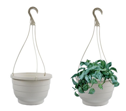 Fixtures White Garden Hanging Basket 25cm x 16cm | 6 Pack Bundle