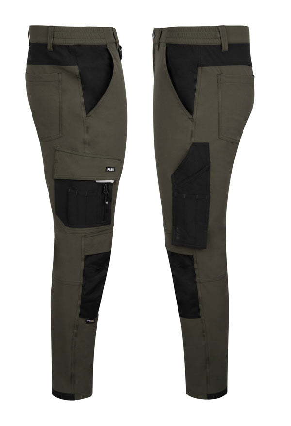 Flex Workwear Trouser Two-Tone Bot Green/Black ALL SIZES