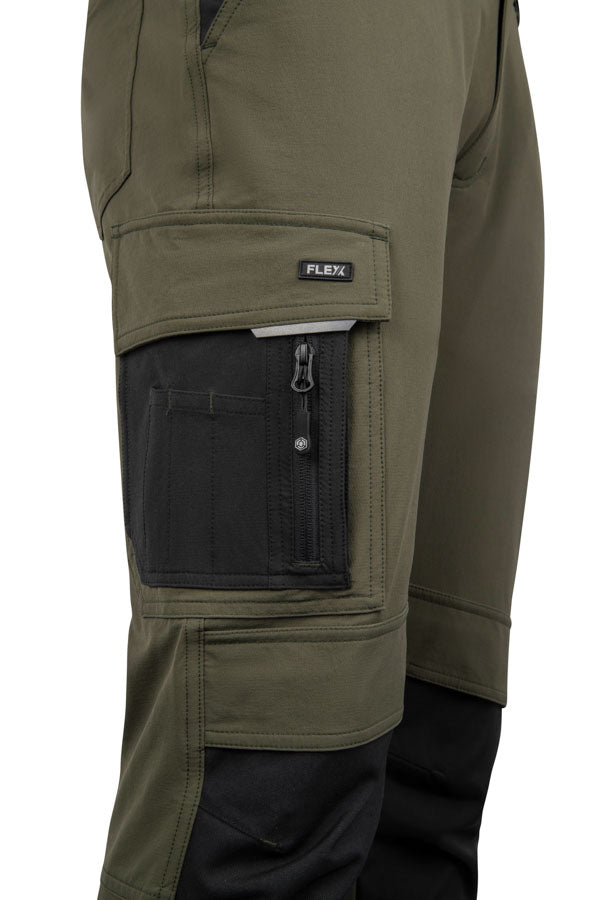 Flex Workwear Trouser Two-Tone Bot Green/Black ALL SIZES