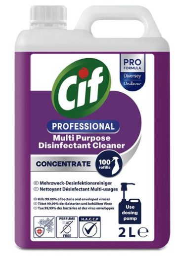 CIF Pro Formula Multi Purpose Disinfectant Cleaner CONCENTRATE 2 Litre (100 refills)