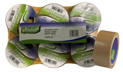 Ultratape Buff Packaging Tape | 48mm x 40m | 6 Roll Sleeve
