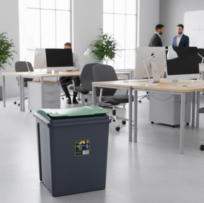 Wham Recycle It Green Bin & Lid 50 Litre