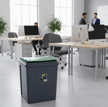 Wham Recycle It Green Bin & Lid 50 Litre