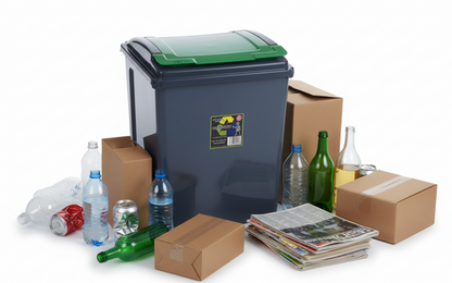 Wham Recycle It Green Bin & Lid 50 Litre