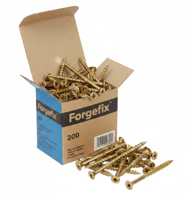 ForgeFast Elite Fast-Start Woodscrews | 4.5 x 30mm | Zinc Yellow | Box 200