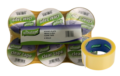Ultratape Clear Pack Tape | 48mm x 40m | 6 Pack Sleeve