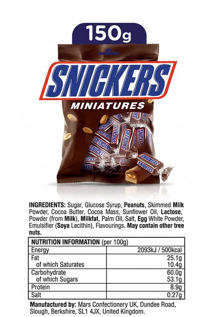 Mars Miniatures Chocolates | Snicker Bars Minis 1 x 150g
