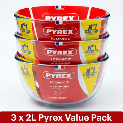 Pyrex Glass Mixing Bowl | 1 x 2 Litres Bowl