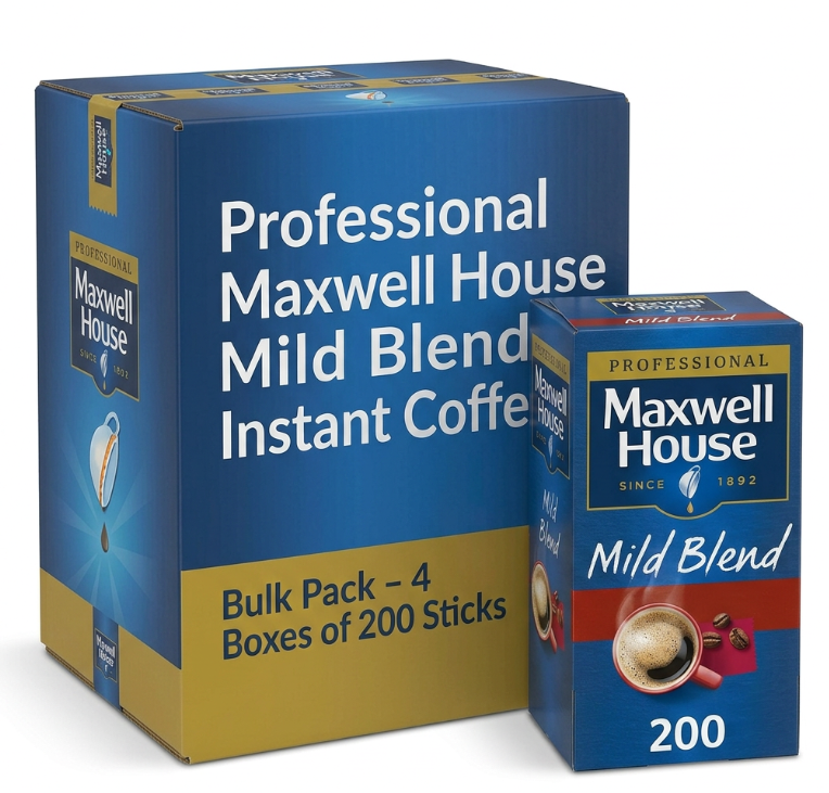 Maxwell House Mild Instant Coffee Box of 200 Sticks