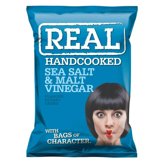 Real Crisps Sea Salt & Malt Vinegar 24 x 35g