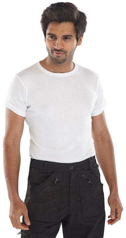Beeswift Thermal Short Sleeved Vest  White {All Sizes} - UK BUSINESS SUPPLIES