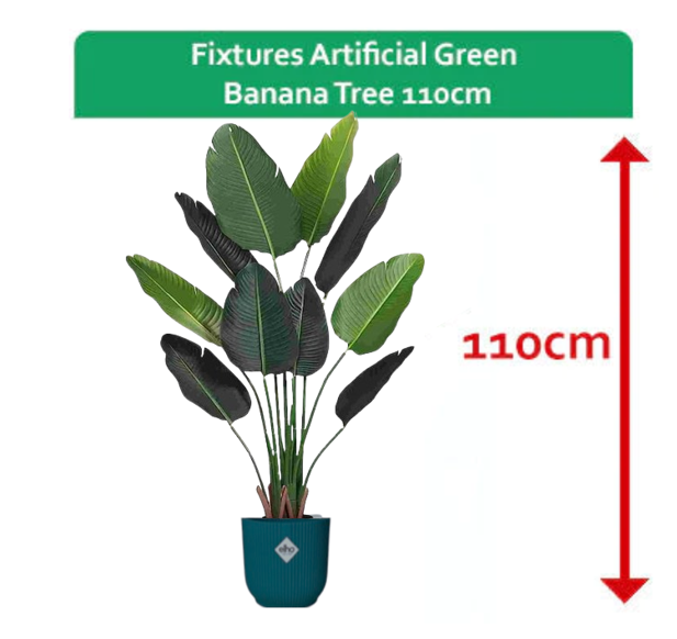 Fixtures Artificial Green Banana Tree 110cm
