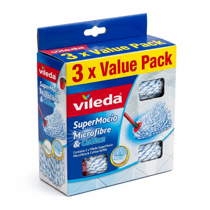 Vileda Supermocio Microfibre & Cotton Mop Refill Head