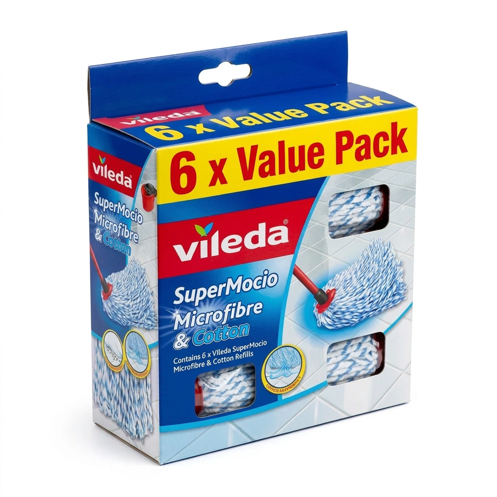 Vileda Supermocio Microfibre & Cotton Mop Refill Head
