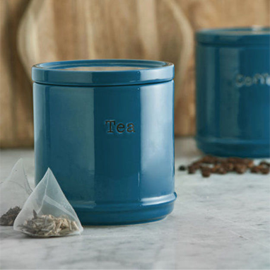Accents Teal Tea/Coffee/Sugar Canisters 3 Set - UK BUSINESS SUPPLIES