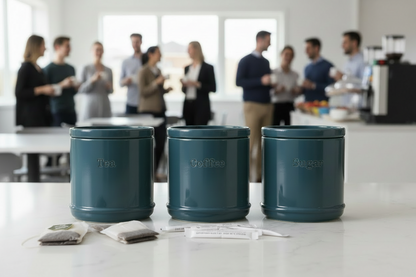 Accents Teal Tea/Coffee/Sugar Canisters 3 Set